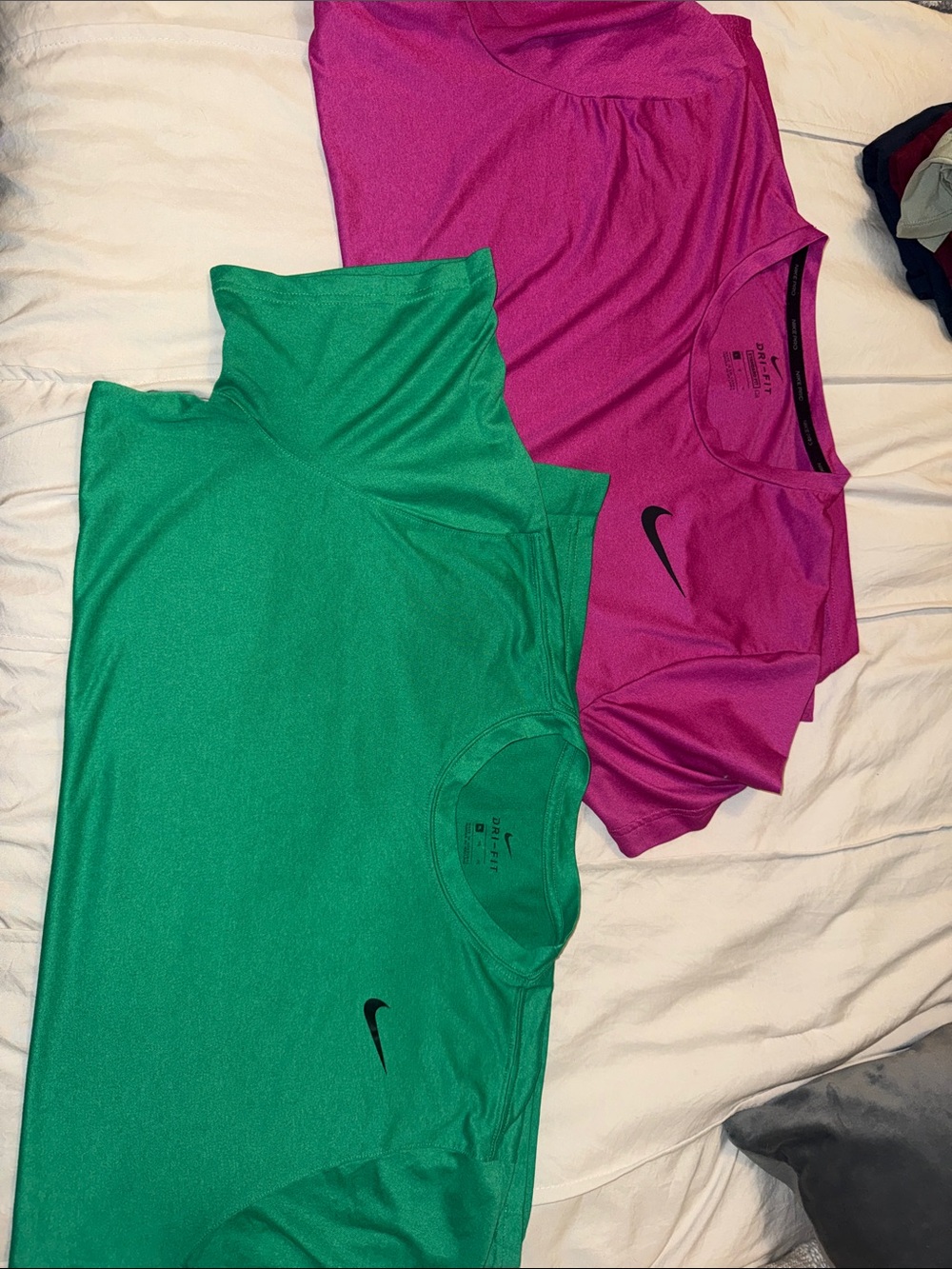 Nike Women's Short-Sleeve Pump Covers  - Pink- L & Green- XL